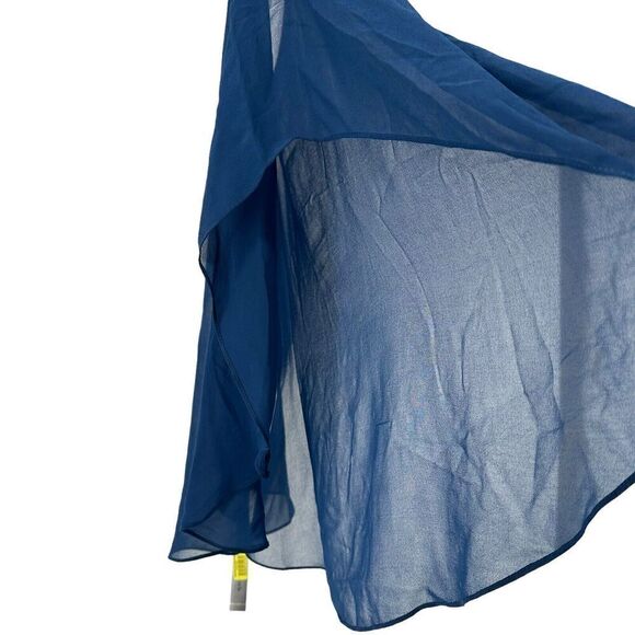 Preston York Cape Top Blue Sheer Gemstone Bead Embellished Size L XL Crew Neck - Picture 6 of 9